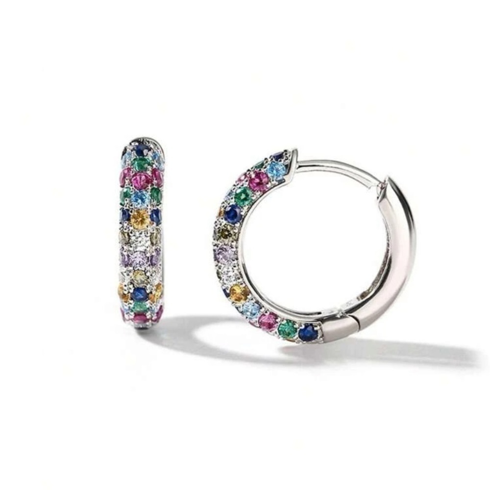 Multi Colored Rhinestone Earrings - image 6
